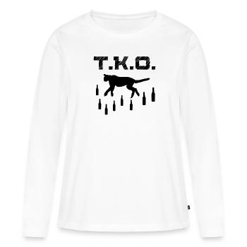 TKO Drunken Wild Cat Évanoui Dans Le Coma De Noircissement - T-shirt manches longues Premium bio Femme - blanc - Devant - Julia (174cm)