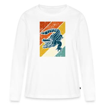alligator - T-shirt manches longues Premium bio Femme - blanc - Devant - Julia (174cm)
