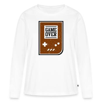 Game Over - T-shirt manches longues Premium bio Femme - blanc - Devant - Julia (174cm)