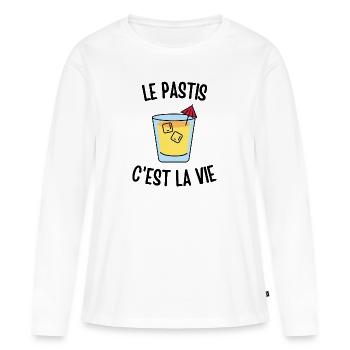 Le pastis c'est la vie - T-shirt manches longues Premium bio Femme - blanc - Devant - Julia (174cm)