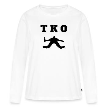 TKO Un homme ivre s’est évanoui dans un coma ivre - T-shirt manches longues Premium bio Femme - blanc - Devant - Julia (174cm)