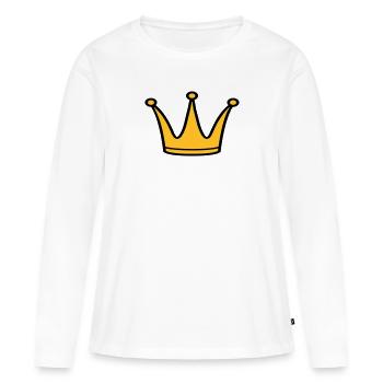 Couronne - T-shirt manches longues Premium bio Femme - blanc - Devant - Julia (174cm)