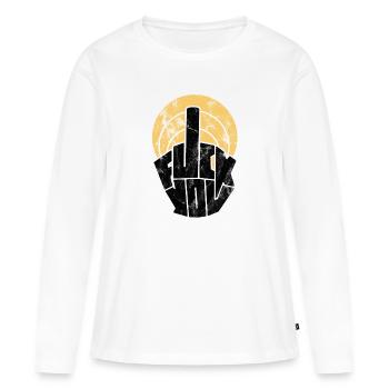 Fick dich - Frauen Premium Bio Langarmshirt - Weiß - Vorne - Julia (174cm)
