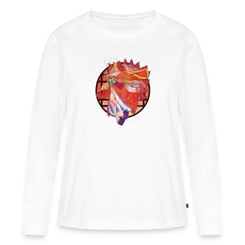 9-schwänziges Fuchsweibchen - Frauen Premium Bio Langarmshirt - Weiß - Vorne - Julia (174cm)