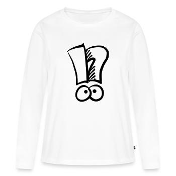 Exclamation question marque - T-shirt manches longues Premium bio Femme - blanc - Devant - Julia (174cm)