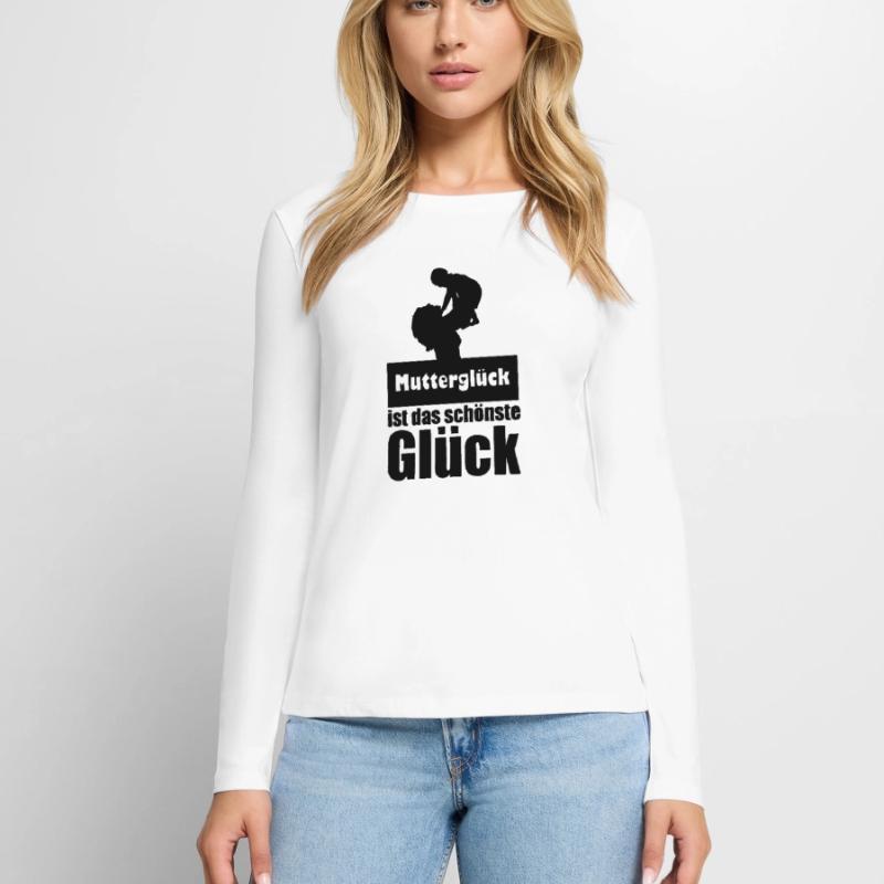 Mutterglück Mutter Muttertag Geburt Geschenk Frauen Premium Bio Langarmshirt