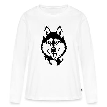 Husky - T-shirt manches longues Premium bio Femme - blanc - Devant - Julia (174cm)