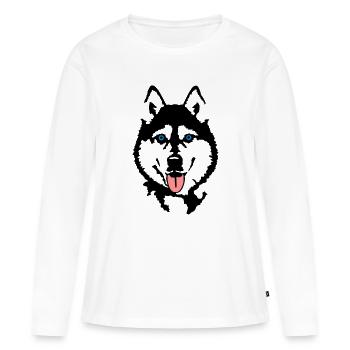 Husky - T-shirt manches longues Premium bio Femme - blanc - Devant - Julia (174cm)