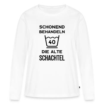 40. GEBURTSTAG FRAU ALTE SCHACHTEL 40 JAHRE - Frauen Premium Bio Langarmshirt - Weiß - Vorne - Julia (174cm)