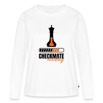 Échec et mat Chargement de la reine et du pion - T-shirt manches longues Premium bio Femme - blanc - Devant - Julia (174cm)
