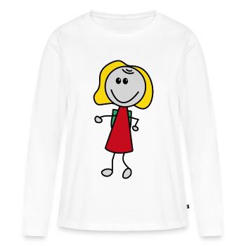 Fille - T-shirt manches longues Premium bio Femme - blanc - Devant - Julia (174cm)