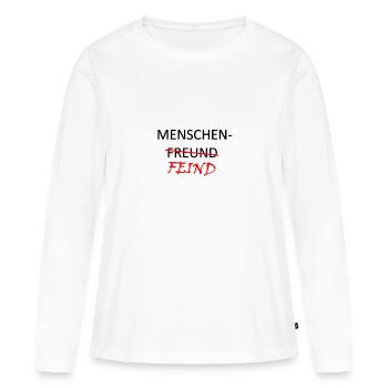 Menschenfreund Feind Lustiger Spruch Philantroph - Frauen Premium Bio Langarmshirt - Weiß - Vorne - Julia (174cm)