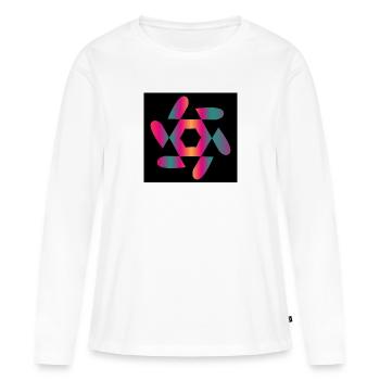 ART. DESIGN. GEEK. VINTAGE. GRAPHIQUE. MANGA - T-shirt manches longues Premium bio Femme - blanc - Devant - Julia (174cm)