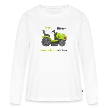 Hart Härter Landschaftsgärtner - Frauen Premium Bio Langarmshirt - Weiß - Vorne - Julia (174cm)