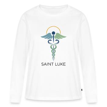 Saint Luc : Assistance médicale - T-shirt manches longues Premium bio Femme - blanc - Devant - Julia (174cm)