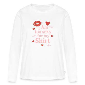 Playful confident emphasis - Women's Premium Organic Long Sleeve Shirt - white - Front - Julia (174cm)