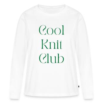 Club de tricot sympa. Club de tricot sympa. - T-shirt manches longues Premium bio Femme - blanc - Devant - Julia (174cm)