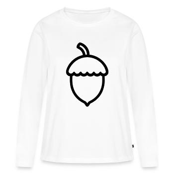 Eiche - Frauen Premium Bio Langarmshirt - Weiß - Vorne - Julia (174cm)