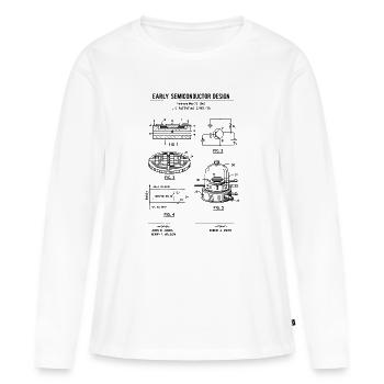 Conception précoce d’impression à semi-conducteurs brevet T- - T-shirt manches longues Premium bio Femme - blanc - Devant - Julia (174cm)