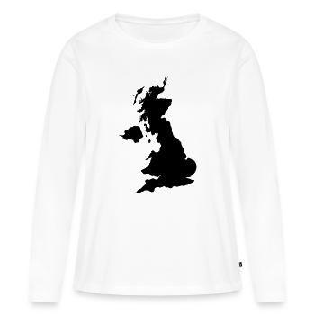 Angleterre - T-shirt manches longues Premium bio Femme - blanc - Devant - Julia (174cm)