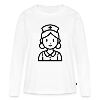 Krankenschwester - Frauen Premium Bio Langarmshirt - Weiß - Vorne - Julia (174cm)