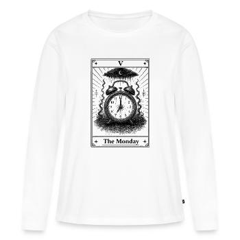 Montag | Tarotkarte Alltag - Frauen Premium Bio Langarmshirt - Weiß - Vorne - Julia (174cm)