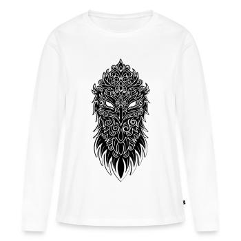 Aigle Ornemental Mascotte Logo Mandala Sport - T-shirt manches longues Premium bio Femme - blanc - Devant - Julia (174cm)
