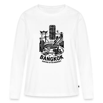 Nouilles de minuit de Bangkok - T-shirt manches longues Premium bio Femme - blanc - Devant - Julia (174cm)