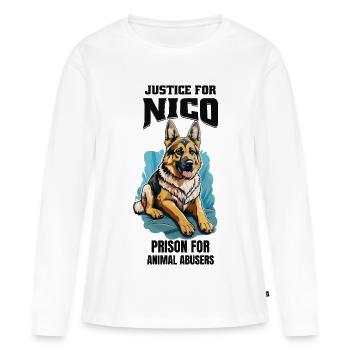 Justice for Nico against animal cruelty - Women's Premium Organic Long Sleeve Shirt - white - Front - Julia (174cm)