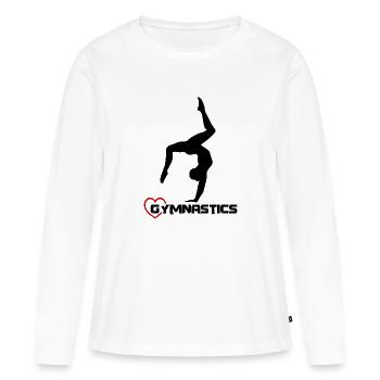 gymnastique, gymnaste - cœur; Gymnastique Fille - T-shirt manches longues Premium bio Femme - blanc - Devant - Julia (174cm)