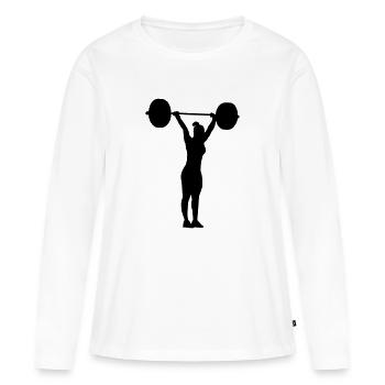 Stoßen Endposition Frau - Frauen Premium Bio Langarmshirt - Weiß - Vorne - Julia (174cm)