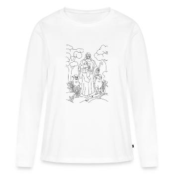 Collection christianisme - T-shirt manches longues Premium bio Femme - blanc - Devant - Julia (174cm)