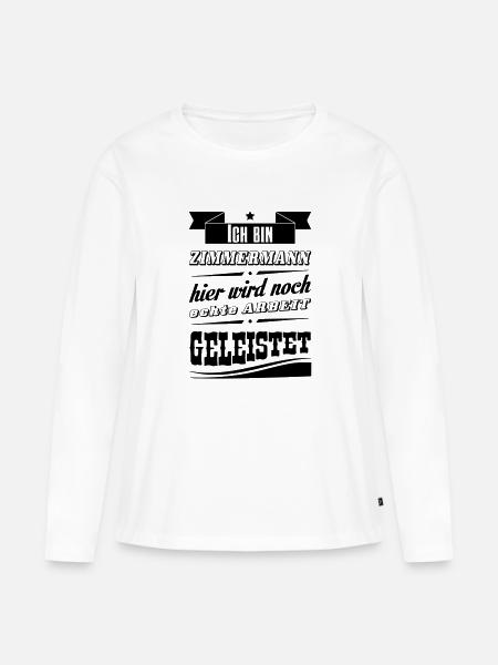 Zimmermann - Berufe-Shirt - Frauen Premium Bio Langarmshirt - Weiß