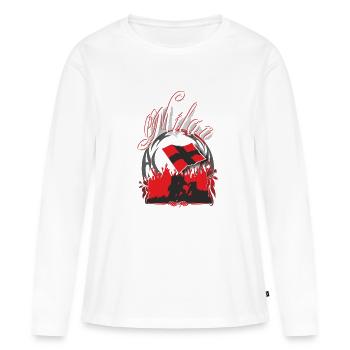 milan - Women's Premium Organic Long Sleeve Shirt - white - Front - Julia (174cm)