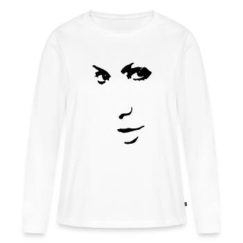 visage de femme - T-shirt manches longues Premium bio Femme - blanc - Devant - Julia (174cm)