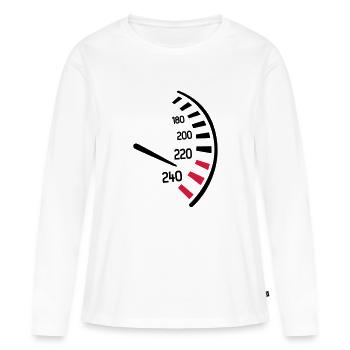 Compteur vitesse - T-shirt manches longues Premium bio Femme - blanc - Devant - Julia (174cm)