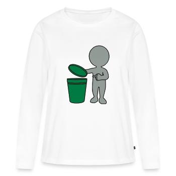 trashcan man 3c - Women's Premium Organic Long Sleeve Shirt - white - Front - Julia (174cm)