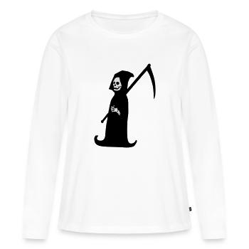 Sensenmann grim reaper dead dark symbol skull - Frauen Premium Bio Langarmshirt - Weiß - Vorne - Julia (174cm)