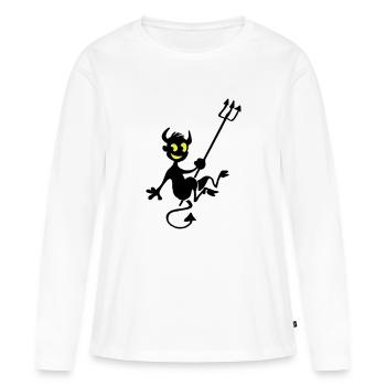 Diablotin - T-shirt manches longues Premium bio Femme - blanc - Devant - Julia (174cm)