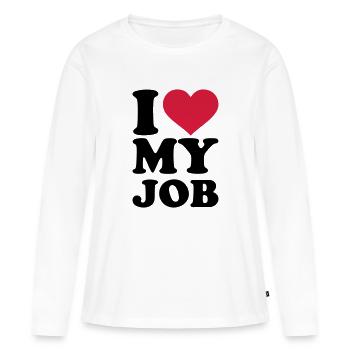 I love my job - T-shirt manches longues Premium bio Femme - blanc - Devant - Julia (174cm)