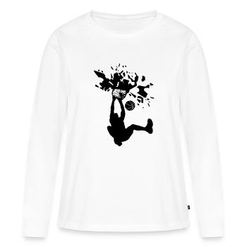 basketball slam dunk smash panier de basketball - T-shirt manches longues Premium bio Femme - blanc - Devant - Julia (174cm)