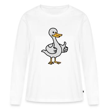 Gans - Frauen Premium Bio Langarmshirt - Weiß - Vorne - Julia (174cm)