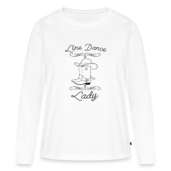 Line Dance Lady - T-shirt manches longues Premium bio Femme - blanc - Devant - Julia (174cm)