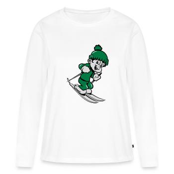 Hiver vacances ski enfants - T-shirt manches longues Premium bio Femme - blanc - Devant - Julia (174cm)