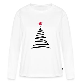 Weihnachtsbaum - Frauen Premium Bio Langarmshirt - Weiß - Vorne - Julia (174cm)