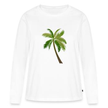 palmier arbre palmiers - T-shirt manches longues Premium bio Femme - blanc - Devant - Julia (174cm)