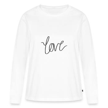 Amour amour - T-shirt manches longues Premium bio Femme - blanc - Devant - Julia (174cm)