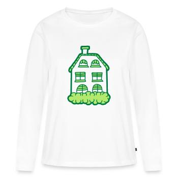 Maison maison peinte - T-shirt manches longues Premium bio Femme - blanc - Devant - Julia (174cm)