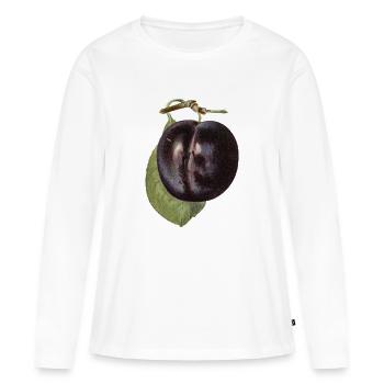 LA PRUNE 3 - T-shirt manches longues Premium bio Femme - blanc - Devant - Julia (174cm)