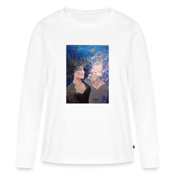 Weibliche Energie - Frauen Premium Bio Langarmshirt - Weiß - Vorne - Julia (174cm)